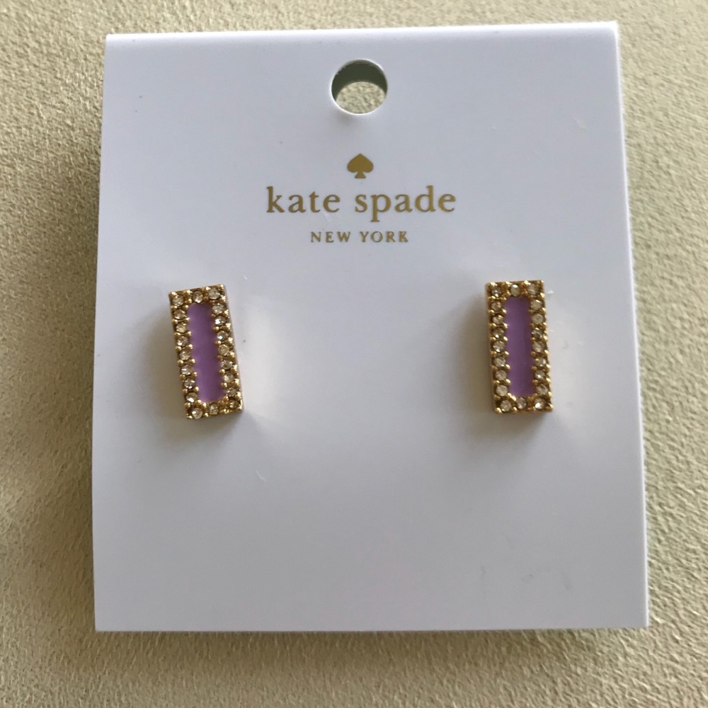 ❣️HP❣️ Kate Spade ♠️ Purple Pave Bar Earrings- NEW